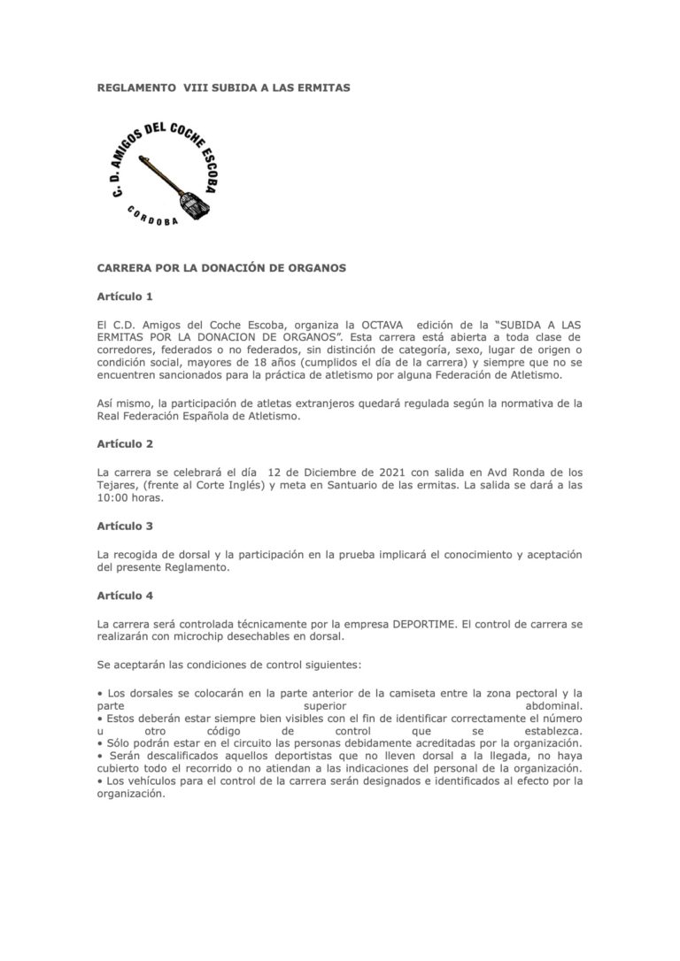 Reglamento Subida Ermitas 2021 - 1